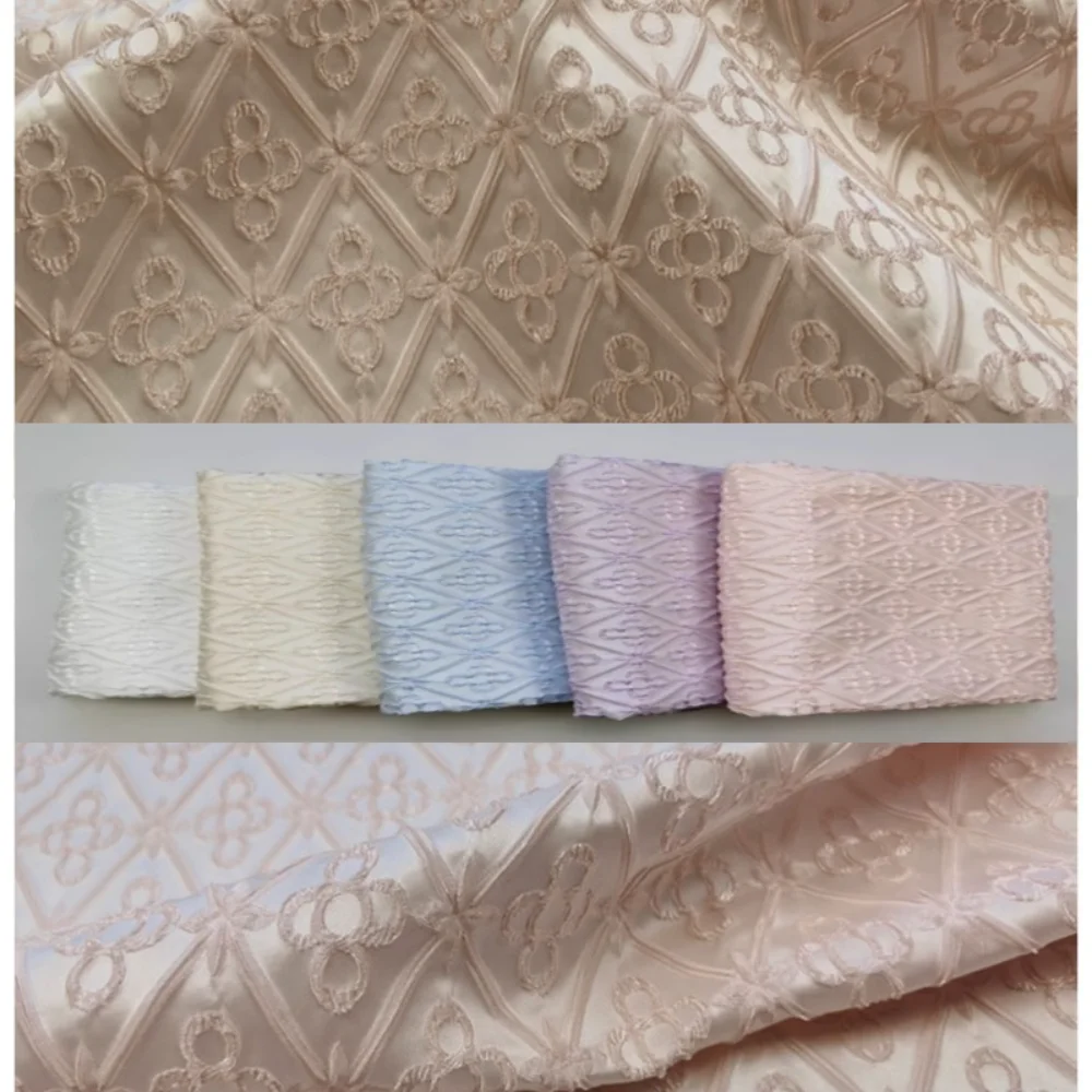 

Continental Check Dark Pattern Jacquard Fabric Women's for Dress Trench Coat Dyed Brocade Fashion Cloth Diy Sewing By The Meter