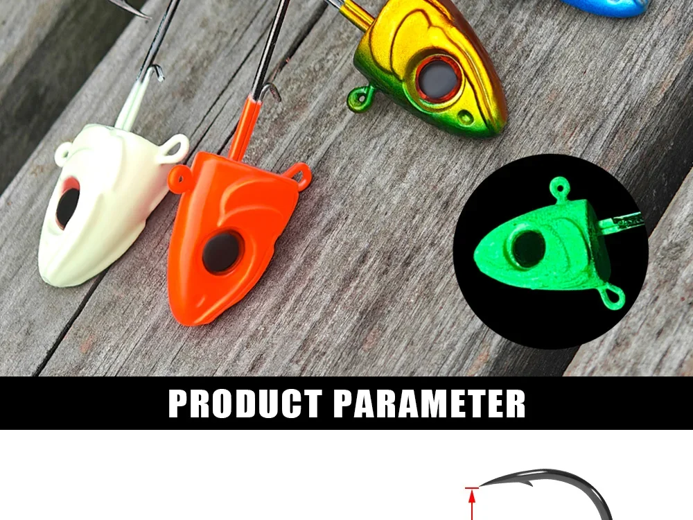 Spinpoler 7g/10g/14g/20g/30g Swimbait Jigkopf mit Weitem Gap und Langem Schaft, Widerhaken in Fischform, Jighaken für Süß- und Salzwasser-Angeln – Detail 2