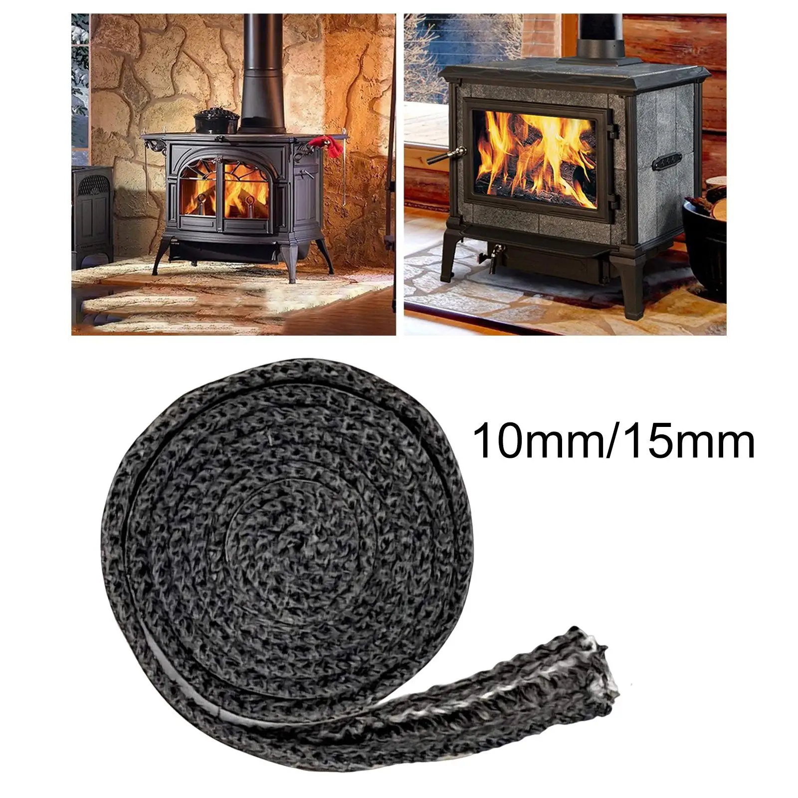 Self Adhesive Flat Stoves Rope Fireplace Sealing Cord for Glass Window Stove