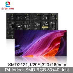 DIY LED Indoor Full-Color Module P4 320*160mm Matrix Panel 80*40 Pixels RGB SMD2121 High-Quality LED Screen/Video Wall Display