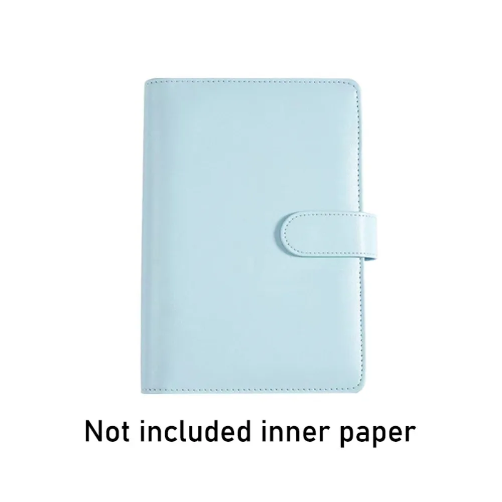 PU Leather A5/A6 Binder Notebook Cover Refillable 6 Ring Binder Loose Leaf Notebook Cover with Card Slots with Pen Loop