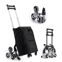 Grocery Cart  Portable Aluminum Alloy Shopping Luggage Folding Trolley Outdoor Portable Lightweight Step Climbing Folded Trolley