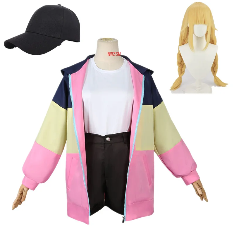 Ya Boy Kongming! Tsukimi Eiko Costume Cosplay abito da donna cappotto Top pantaloni cappello Set completo uniformi di carnevale di Halloween