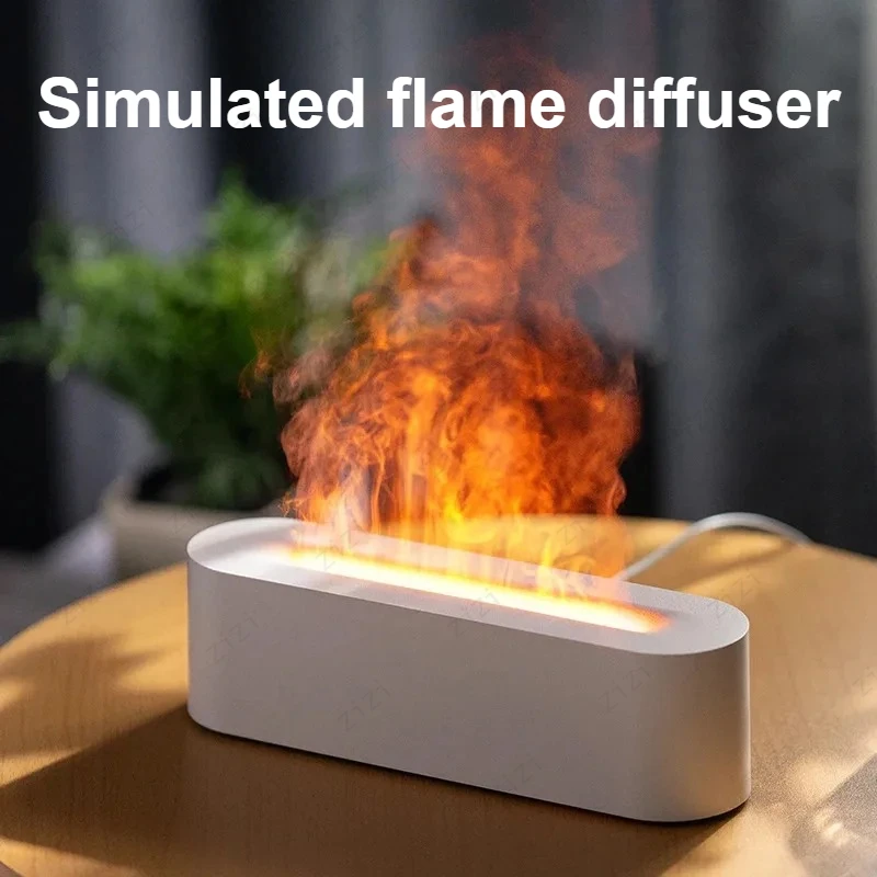 Simulated Flame Humidification Aromatherapy Machine Portable USB Colorful Atmosphere Light Aromatherapy Machine