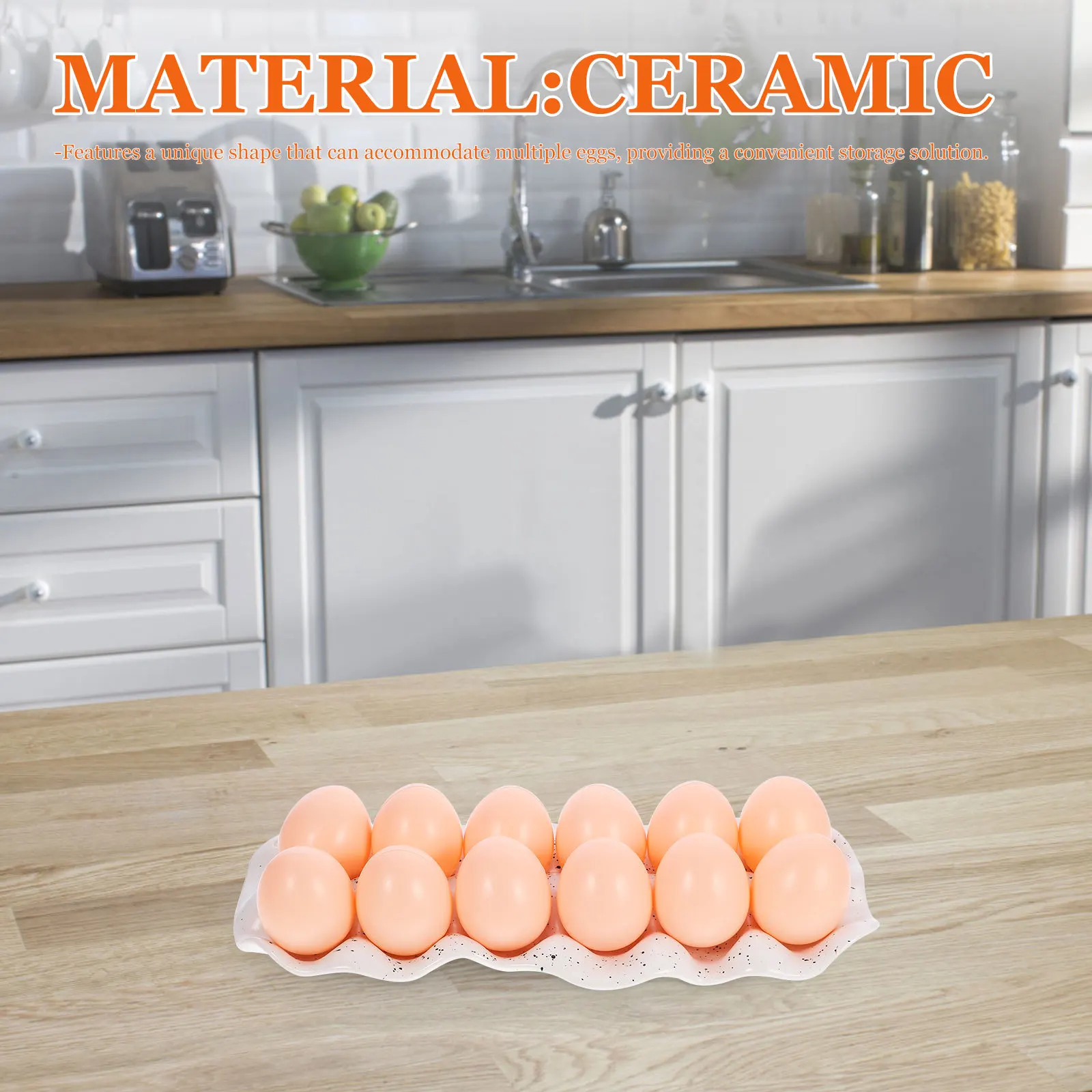 

Multi-Function Ceramic Egg Holder Container Secure Non-Slip Bottom for Safe Egg Placement Ideal for Kitchen Dining Room Use