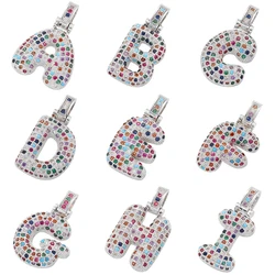 ZHUKOU Colorful Fat 26 letters charms for jewelry making silver plated DIY handmade Necklace pendants Jewelry accessories VD1381