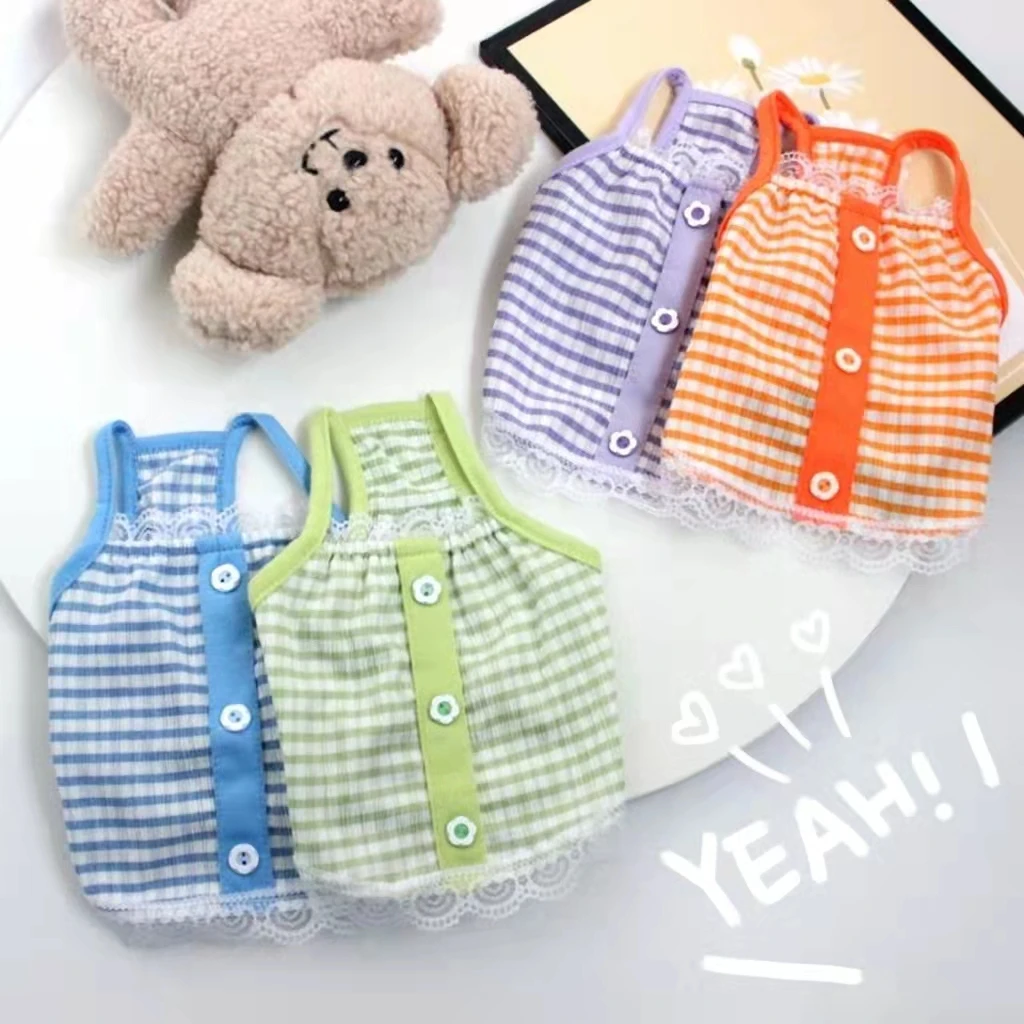 

Pet Dog Clothing Lace Petal Suspender Puppy Clothes Summer Teddy Vest Korean Version Of Pet Clothing S-XXL