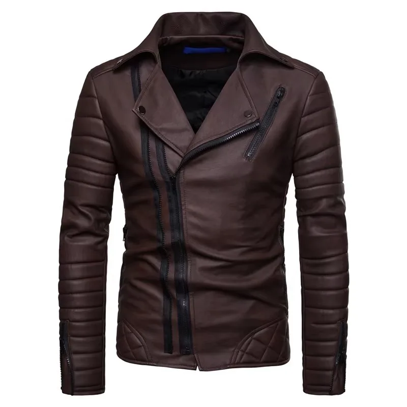 Winter neue Kleidung Männer einfarbig pu Motorrad Ledermantel Männer koreanische lose Revers Lederjacke lässig vielseitige Oberbekleidung