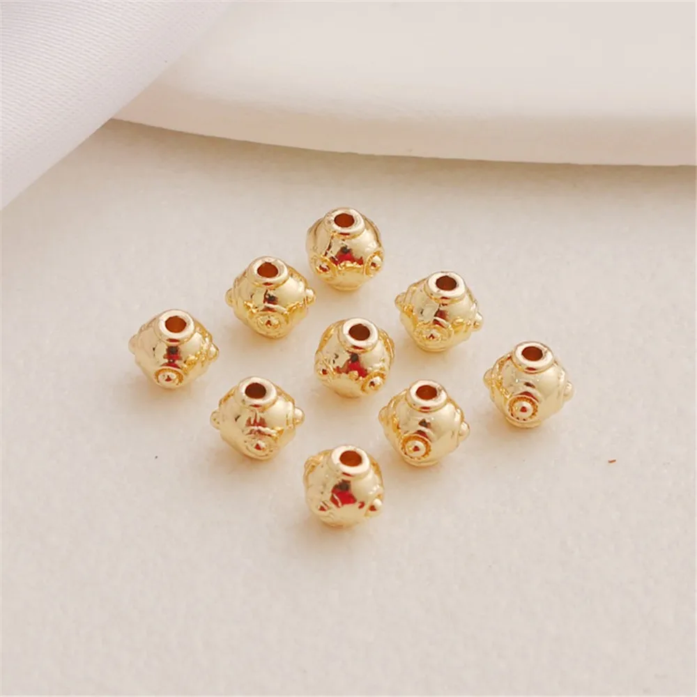 14K Gold-coated Dragonfly Eyeball Bead, DIY Necklace, Bracelet Jewelry Accessories, Loose Bead, Gold-Plated, 5mm