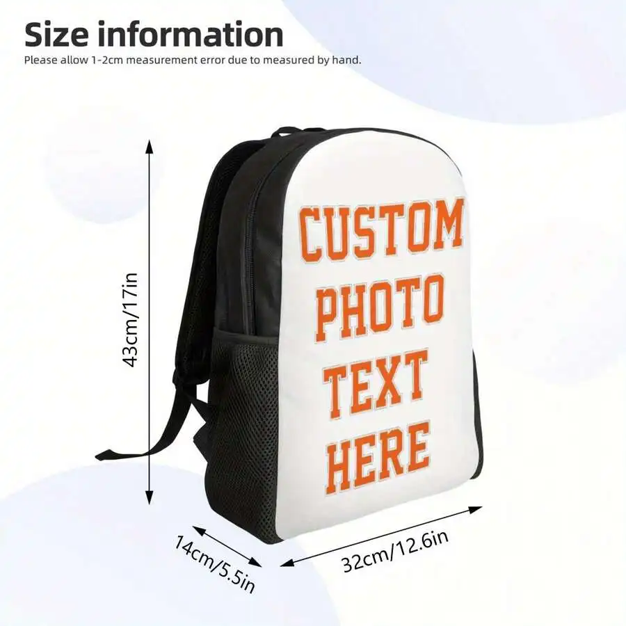 

Custom Photo Backpack Personalized Large Capacity Laptop Travel Bag For Adults