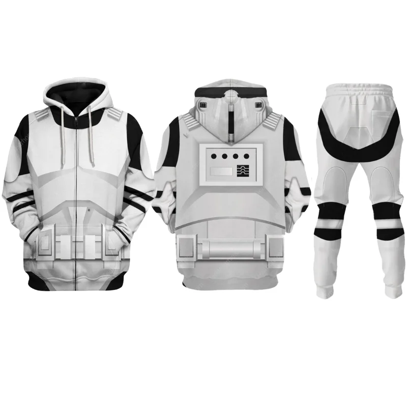 Imperial Stormtrooper Cosplay Fantasia kostium dla dorosłych mężczyzn bluza z kapturem bluza spodnie na co dzień luźny pulower Streetwear spodnie dresowe