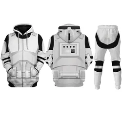 Imperial Stormtrooper Cosplay Fantasia Costume Adult Men Hoodie Sweatshirt Casual Pants Casual Pullover Streetwear Sweatpants