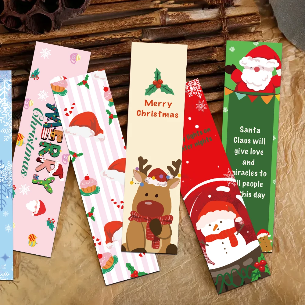 30 Stück Weihnachts-Lesezeichen, Leseseiten, Bücher, kommentiert, Schule, Schreibwaren, DIY, ästhetische Lesezeichen, dekorative Karten