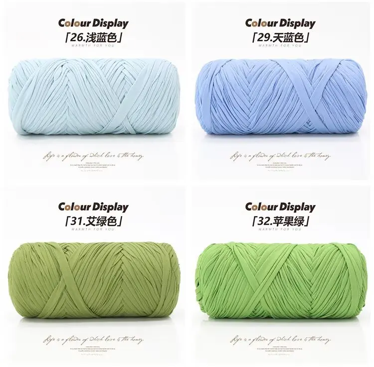 200 g/Stück Stoffgarn, Polyester, Häkel-T-Shirt-Garn, DIY-Basteln, Häkeln, Stricken – Taschen, Kissen, Puppen, Körbe 50 m/54 Yards – Detail 19