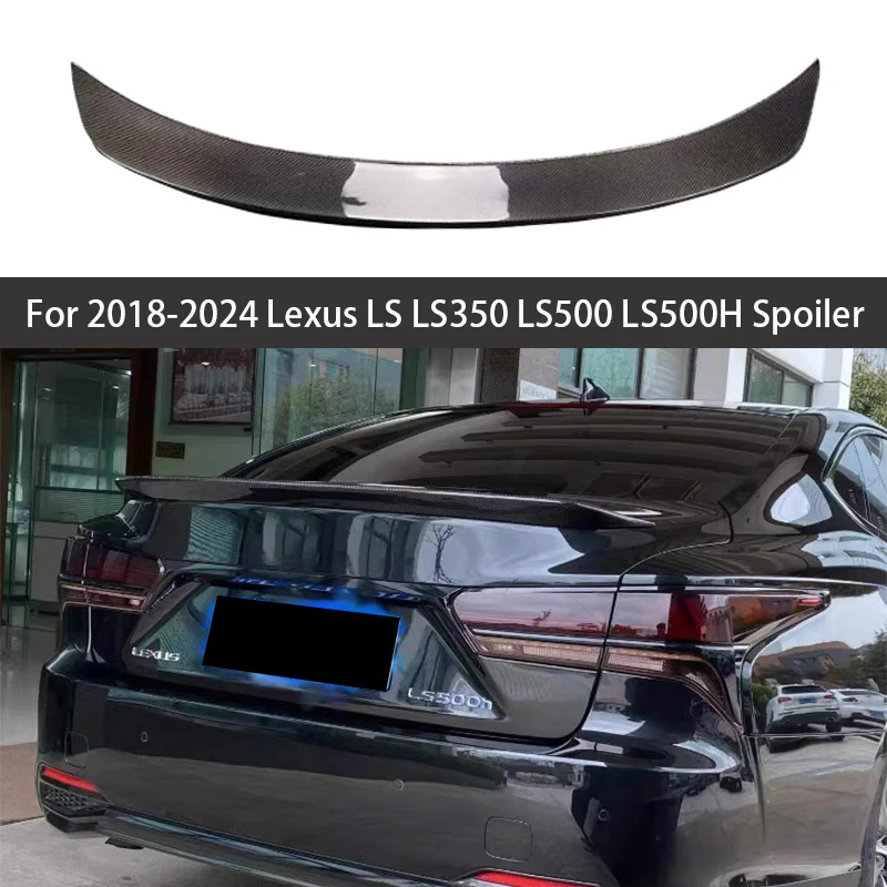 

For 2018-2024 Lexus LS LS350 LS500 LS500H Real Carbon Fibe Car Rear Wing Decoration Rear Trunk Lip Spoiler Auto Accessories