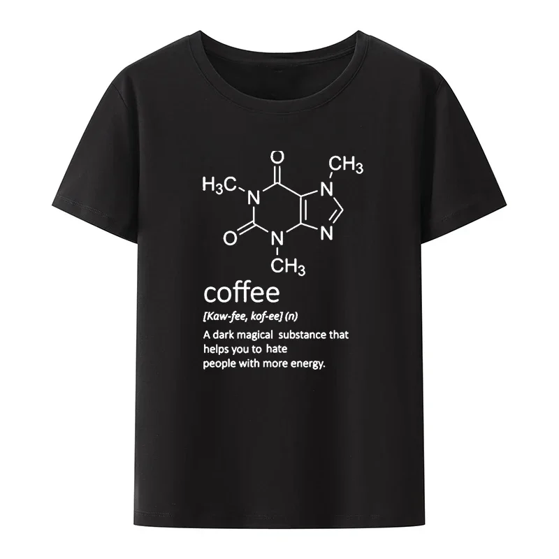 Coffee Formula Character T-shirts Streetwear Funny Top Tee Nostalgia Couple Comics Lovely Unique Cute Loose Novelty Regular