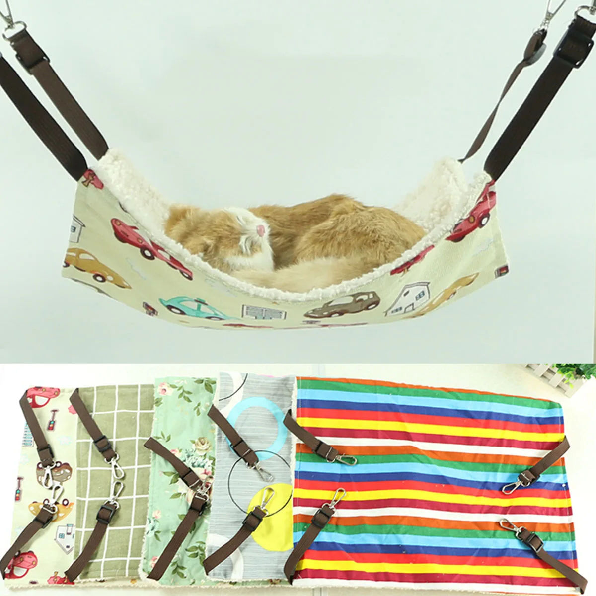 Cuna para gatos, cama colgante, hamaca de lugar alto para gatos, cojín decorativo para cachorros, almacenamiento plegable, suministros para mascotas, cama para gatos