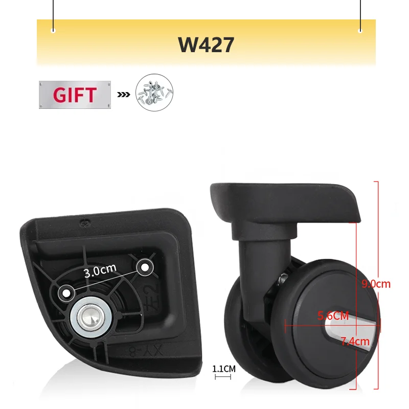 

Suitcase Pulley Cloth Box Repair Trolley Universal Wheel W427 Trolley Box Wheel Silent Wheel Maintenance Roller