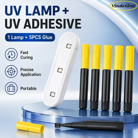 UV Tempered Glass Glue for Curved Mobile Phone Screen Protector Tempered Glass Adhesive UV Liquid Glue and UV Lamp