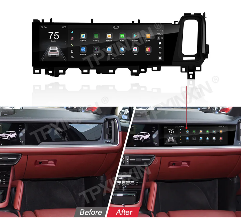 2024 Co-pilot Entertainment Screen 15 Inch For Porsche Cayenne Car Video Player CarPlay GPS Navi Android Auto Car Accessories