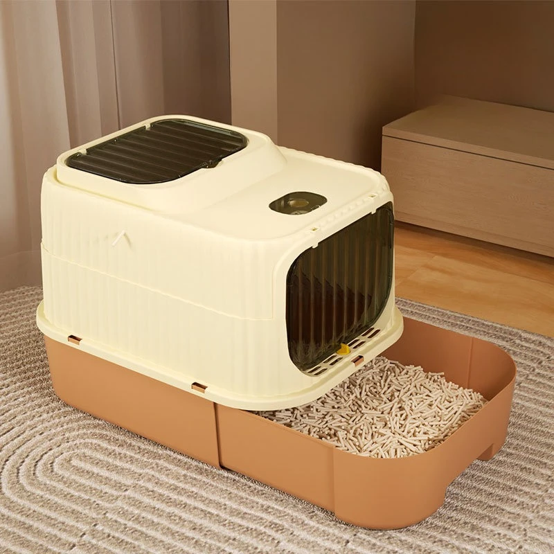 

Large Size Fully Enclosed and Foldable Cat Litter Box Cat Toilet Pet Cat Litter Drawer Enclosure Drawer Type Deodorization