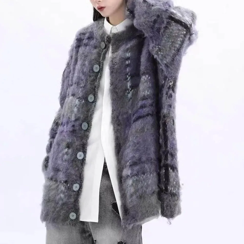 Autumn New Men's Contrast Color Long-Sleeved Sweater American Retro Fashion Trend Street Loose Casual Niche Men's Tops 2025