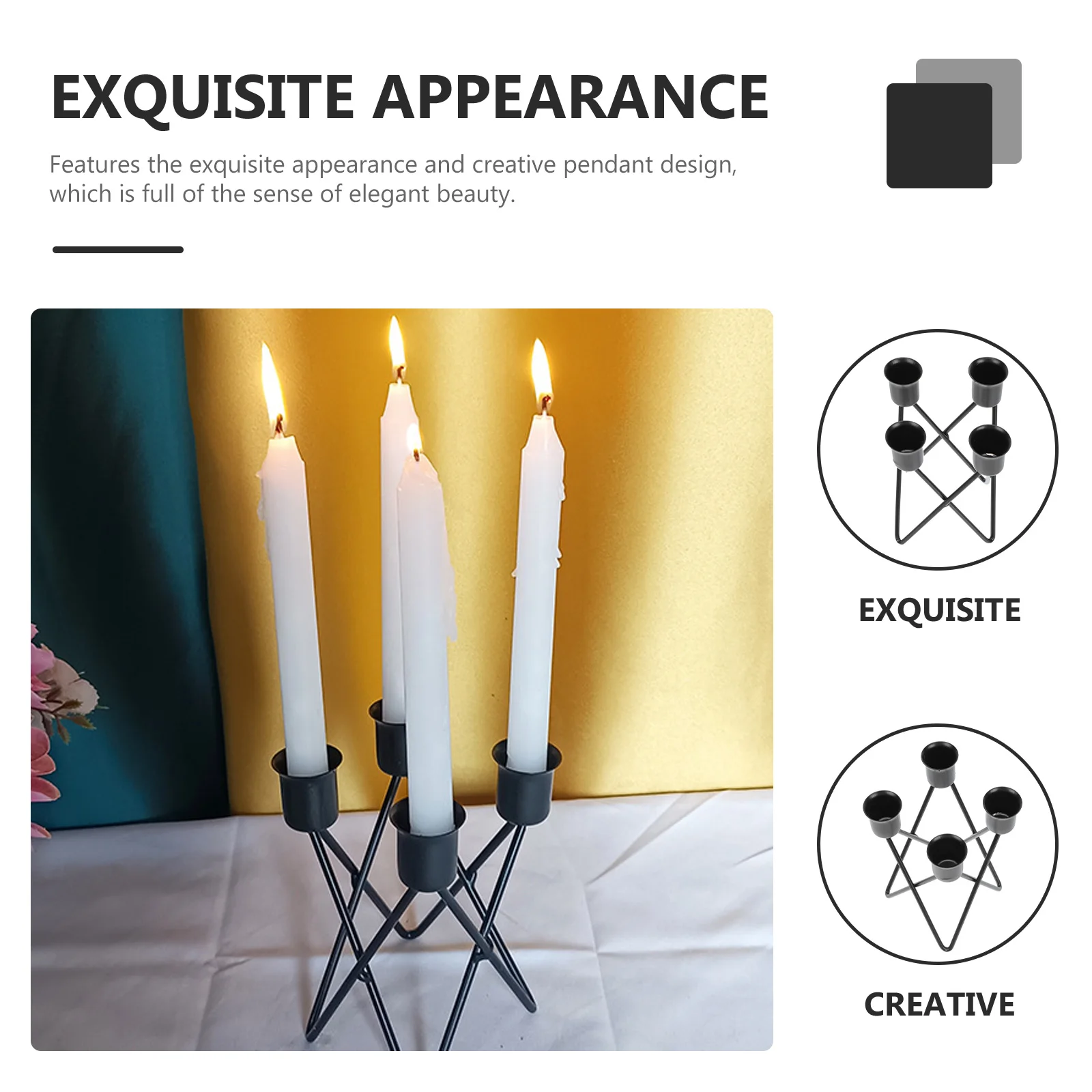 

1pc Iron -Cup Design Decorative Stand For Home Iron Craft Candleholder Restaurant Desktop Decor
