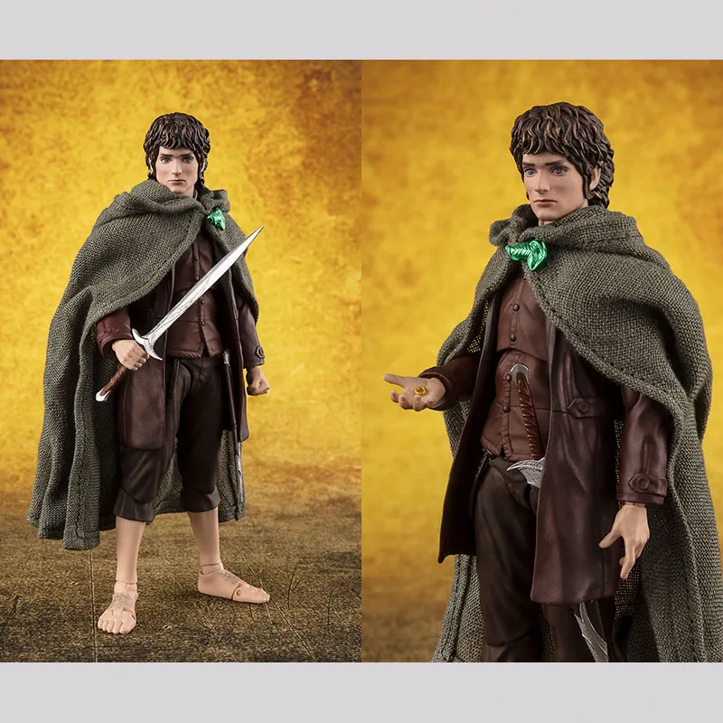 Bandai genuíno s.h. figuarts anime figura frodo baggins & gollum 120mm figura de ação brinquedos para meninos crianças presente modelo colecionável