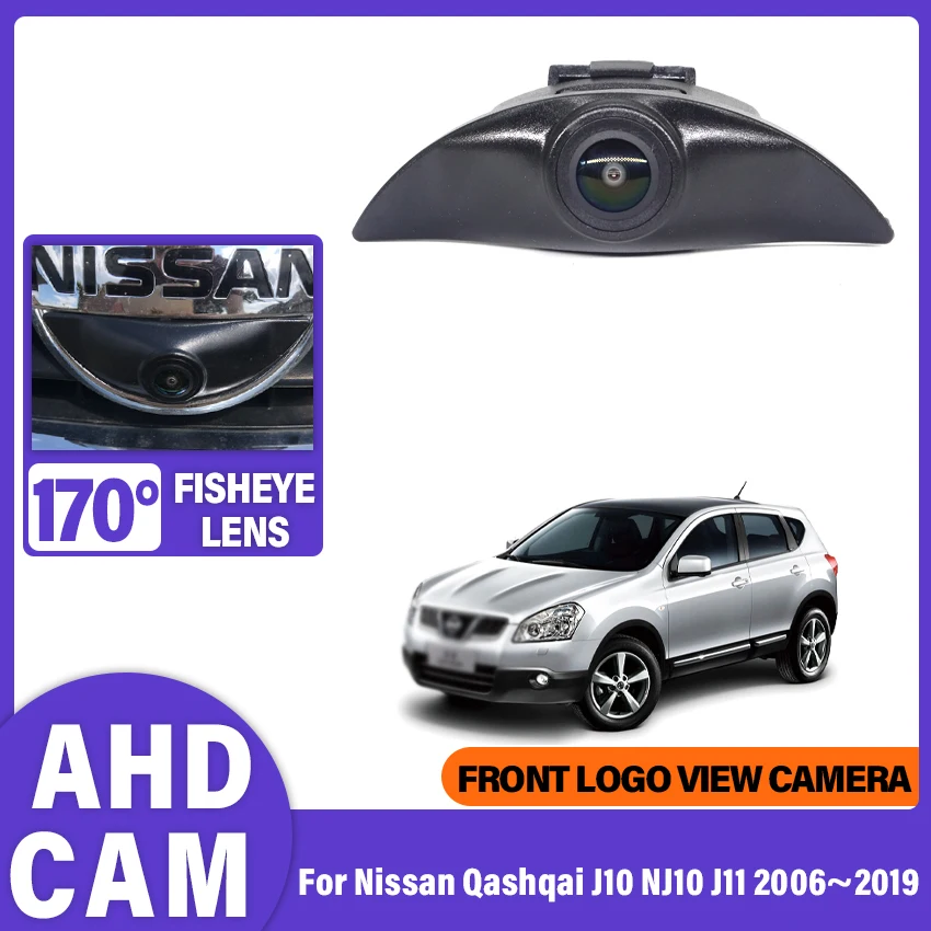 Car Front View LOGO Grill Camera For Nissan Qashqai J10 NJ10 J11 2006~2017 2018 2019 Full HD CCD Not Reverse Rear Parking CAM