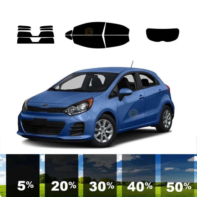 precut Removable Window Tint Film For Car 100% UVR 5%-35%VLT Heat Insulation Carbon ﻿For KIA RIO5 4 DR HATCH 2012-2017