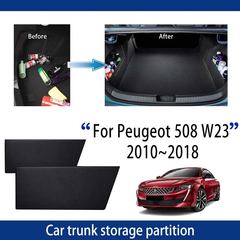 Car Accessories For Peugeot 508 W23 2010~2018 2012 2014 2015 Trunk Storage Partition Multifunction Storage Auto Interior Parts