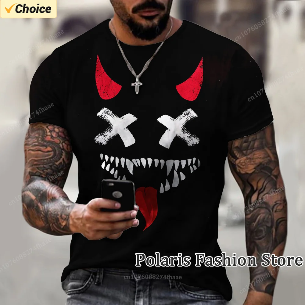 Smiley Face Tshirt Men Funny T Shirt Summer Short Sleeve TEE Oversized Clothes Vintage Tops Hip Hop For Kids Free Shipping
