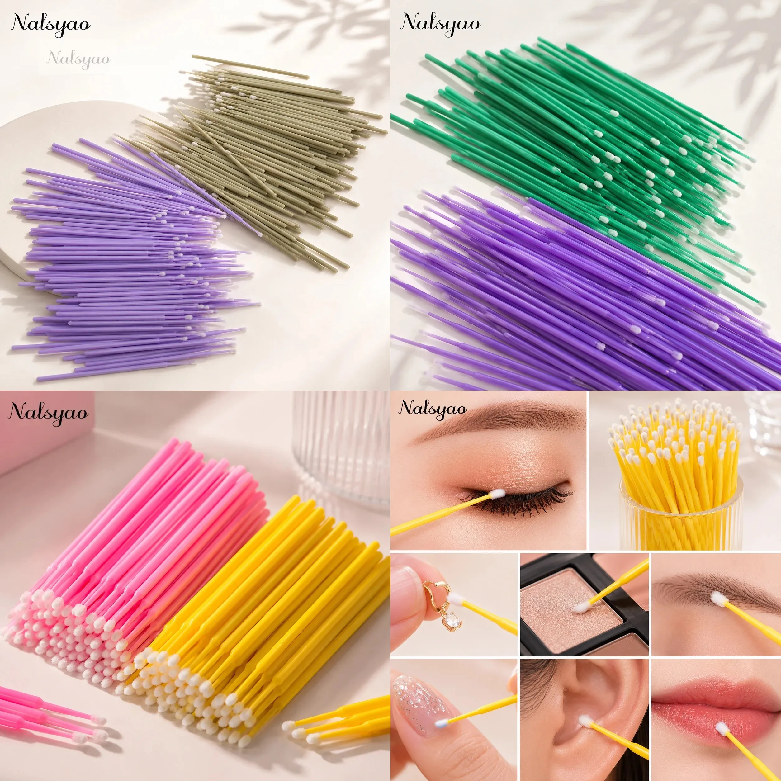 Eyelash Extension Glue Remover - 500pcs Eyelash Extension Cleaning Swabs Lash