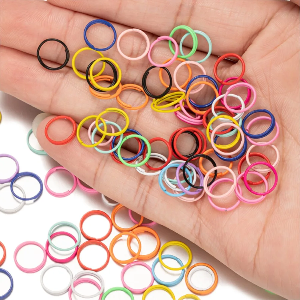 100/200/500pcs Metal Colorful Random Mix 10mm Round Jump Ring for Connector For DIY Keychain Jewelry Making Accessories Material