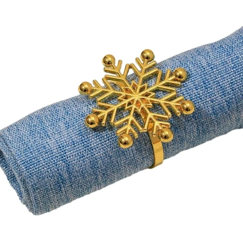  Pack of 6 Napkin Holder Snowflake Napkin Buckles Christmas Serviette Rings