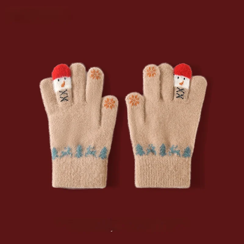 civic-keys-women's-knitted-woolen-gloves-thickened-warm-christmas-new-year-gift-touchscreen-compatible-casual-style-cycling