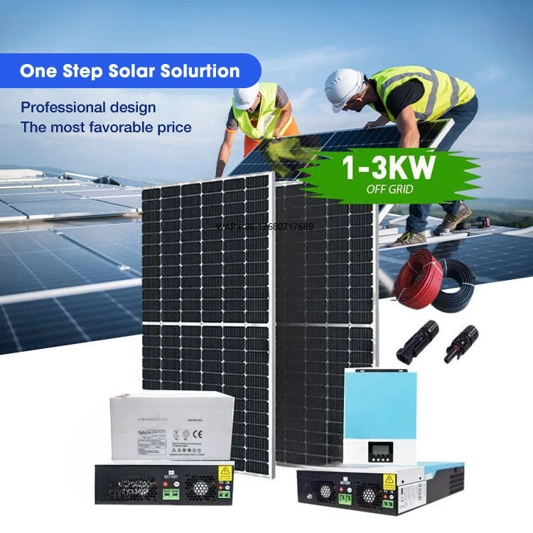 1KW Off-Grid Home Solar Power System Polycrystalline Silicon Monocrystalline Silicon Solar Panels MPPT Controller Lithium Ion