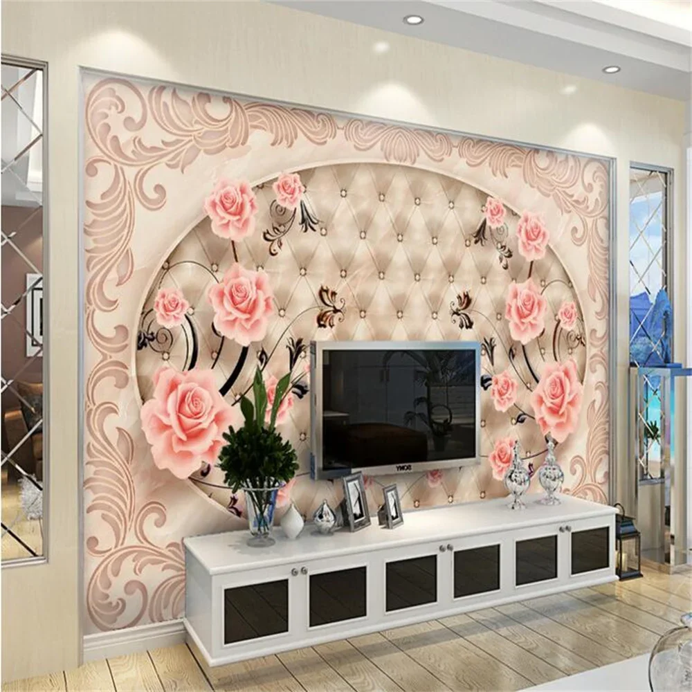 custom Mural wallpaper for Living Room Golden Soft Pack Murales Wall paper Bedroom Modern Background wall papers home decor