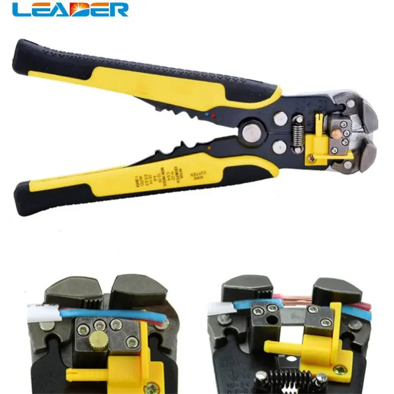 LEADER Automatic Wire Stripper, Strips 10-22 AWG Wire with Spring Loaded Handles, Comfortable Grip Annd Adjustable Wire Stop