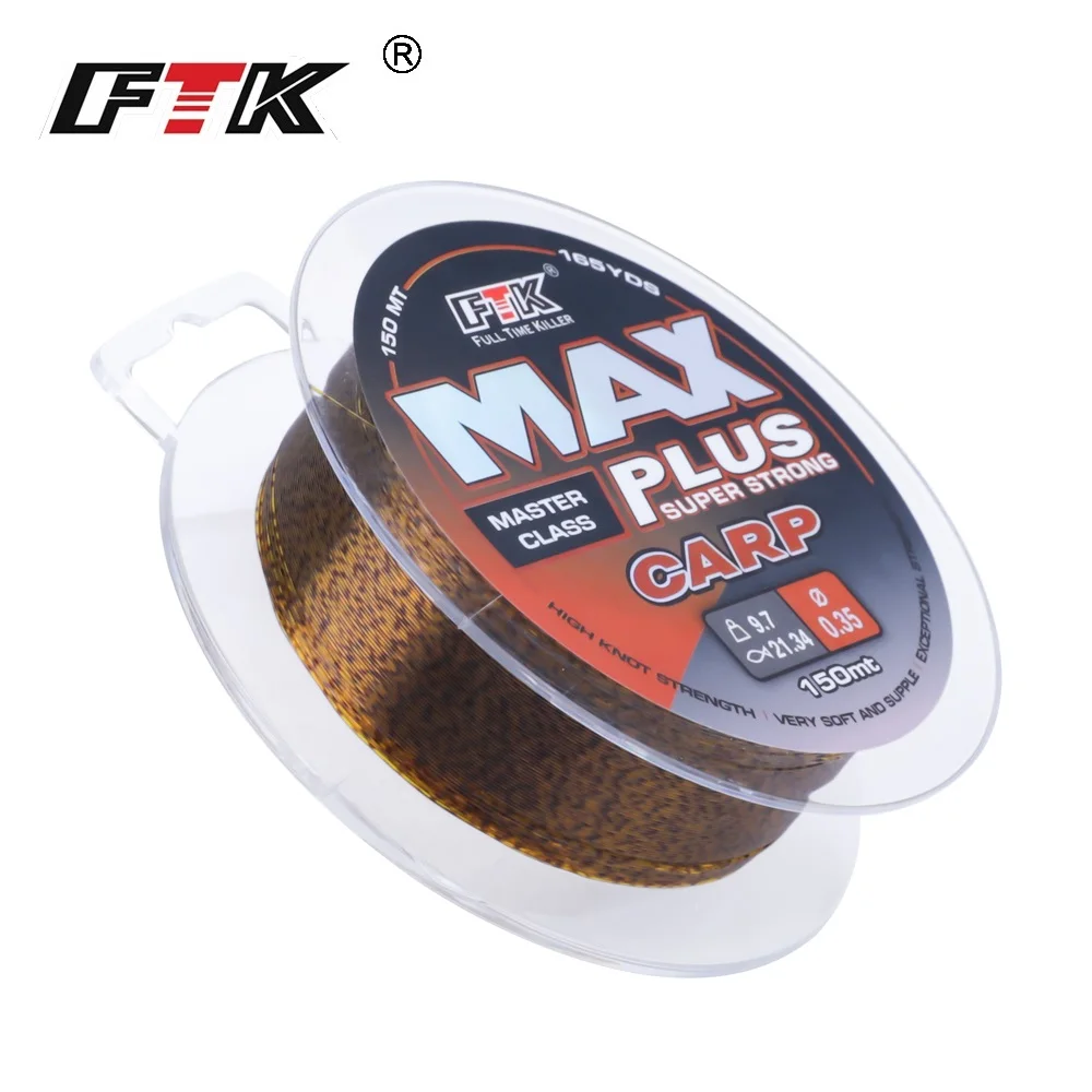 

FTK 150M/300M Super Strong Nylon Fishing Line Feeder 0.14MM-0.50MM Fluorocarbon Coating Monofilament Carp Fishing 4.13LB-34.32LB