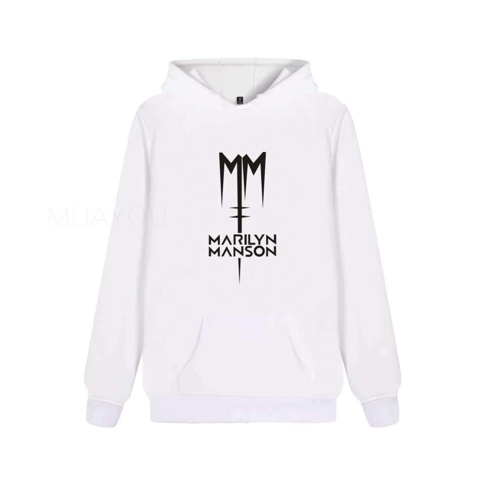 مارلين مانسون هوديس الرجال/النساء الصناعية المعادن روك باند هوديي البلوز طويلة الأكمام الهيب هوب الاطفال سترة
