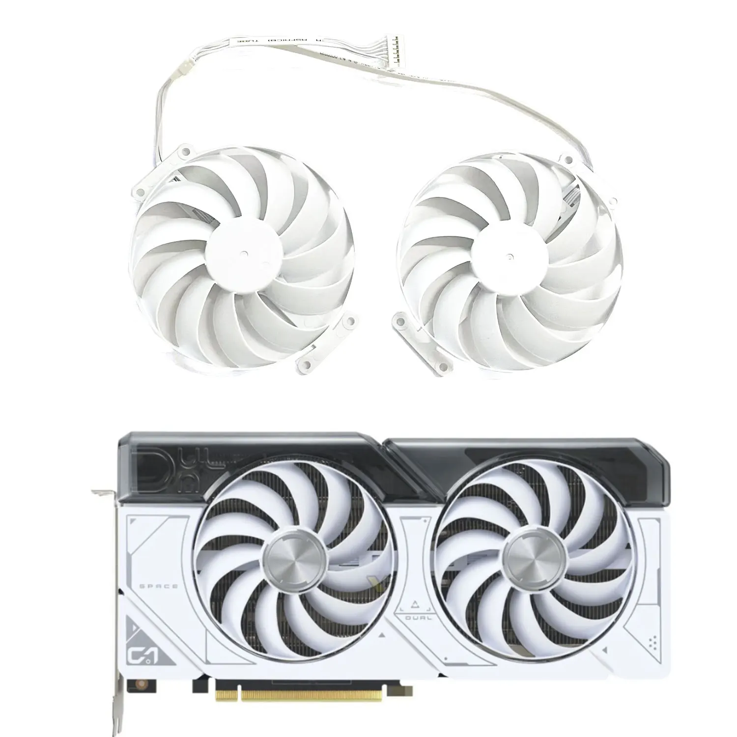 ASUS RTX 4070 12GB 듀얼 화이트 OC 비디오 카드, 선풍기 95mm RTX4070 교체 그래픽 카드, GPU 선풍기 