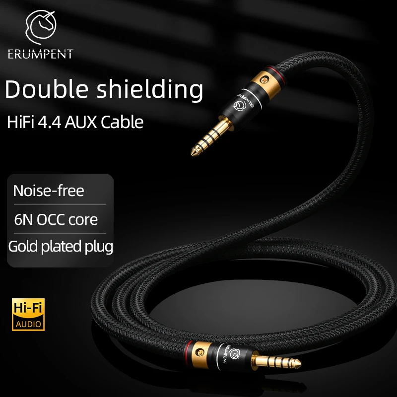 Hi-end 6N OCC HiFi 4.4 AUX kabel Audio miedziana siatka ekranująca zbalansowana 4.4mm Jack z męskiego na męskie kabel Audio do dekodera słuchawek