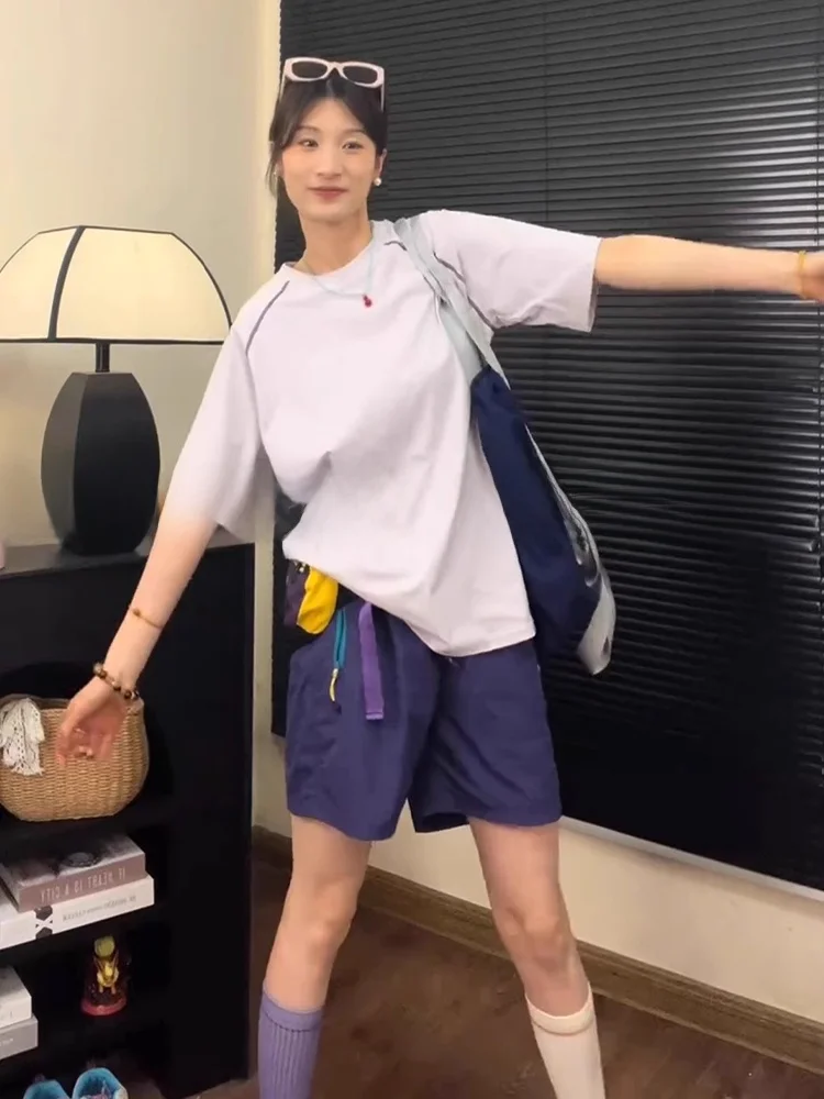 Qui Dry Ice Silk ort กางเกงผู้หญิงกางเกงกีฬากลางแจ้งบางแบดมินตันขี่จักรยานสี่ห้าแยกฤดูร้อน orts