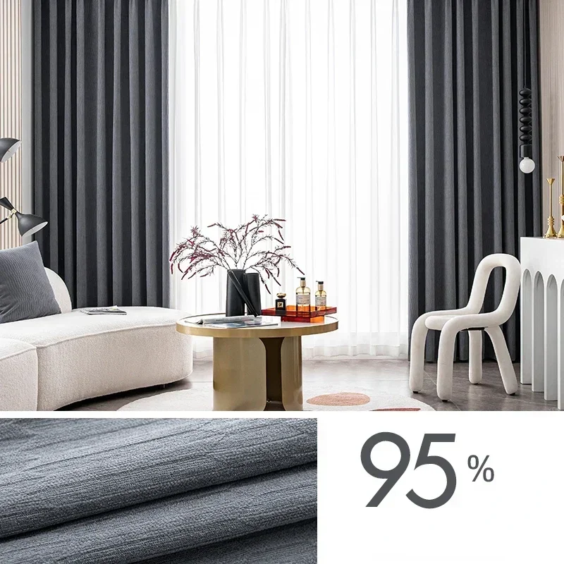 Soundproof Curtains for Living room bedroom across the road noise sound-absorbing gray warm shading senior chenille thickening