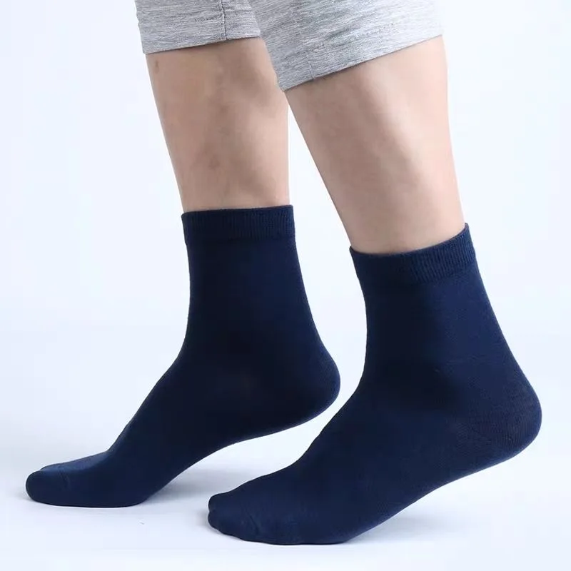 10Pairs/Lot Men's Medium-length Socks Fashion Comfortable Classic Solid Black Business Formal Socks Men's Cotton Socks EU39-44