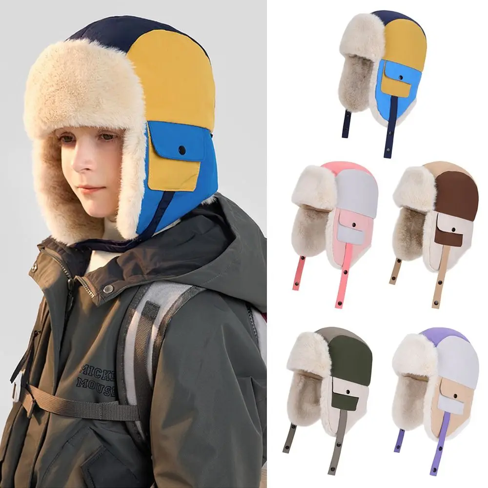 

Модные теплые детские зимние шапки, утепленная шапка-пилот, морозостойкая ветрозащитная лыжная шапка для мальчиков и девочек