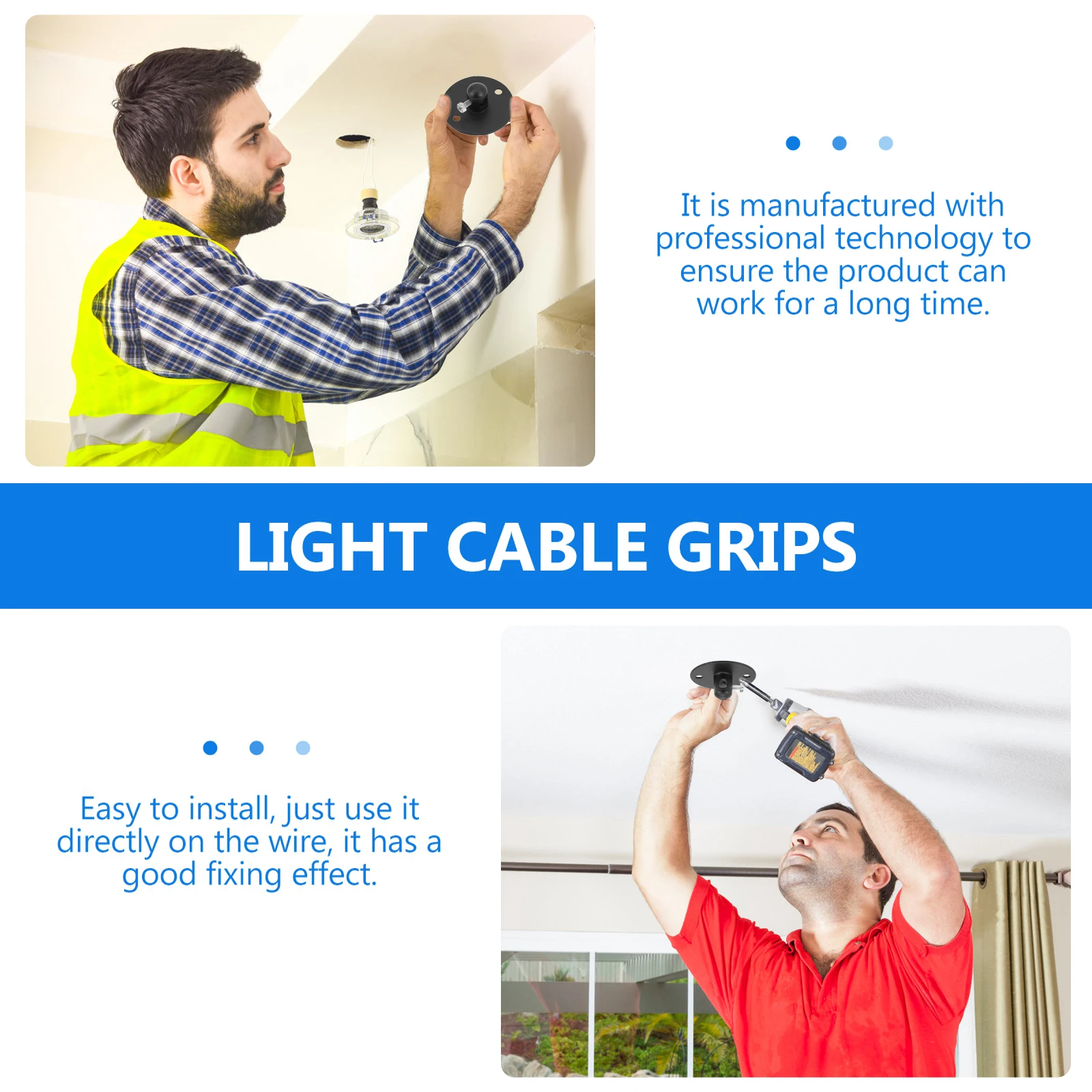 

2pcs Power Cord Fixing Holder Wire Cable Grips For Hanging Lights Chandelier Ceiling Lamps Thread Locker Strain Relief Connector