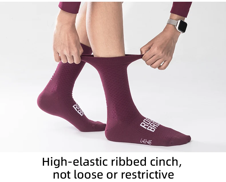 ROCKBROS ROAD TO SKY Professionelle Radsocken atmungsaktiv hochelastisch stoßdämpfend Strumpf für Herren und Damen Fitness-Sportsocken – Detail 5