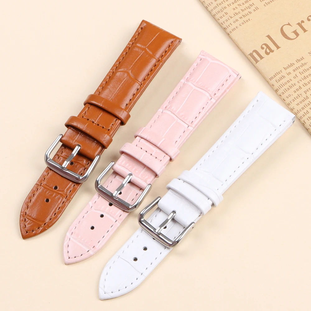 Wrist Strap 18mm 20mm 22mm 24mm Bamboo & Crocodile Pattern Design Men Business Watch Top Cowhide Watchband